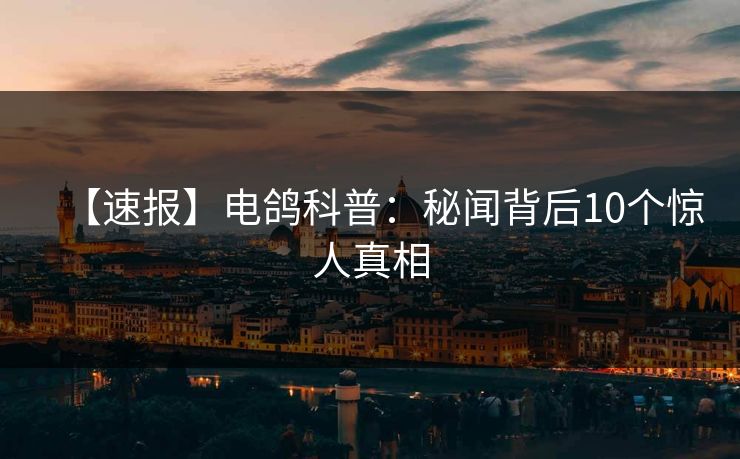 【速报】电鸽科普：秘闻背后10个惊人真相