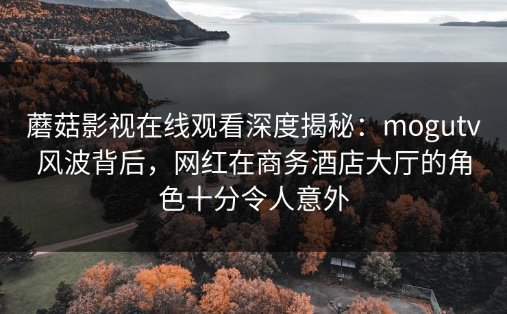 蘑菇影视在线观看深度揭秘：mogutv风波背后，网红在商务酒店大厅的角色十分令人意外